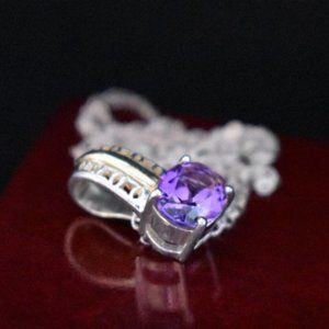 Sterling and 14 karat Purple Pendant CID 18''